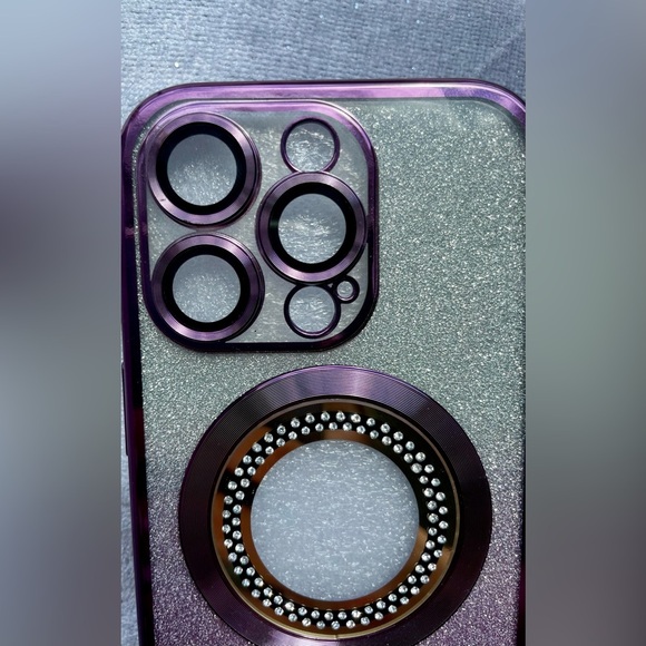 💖(2 for $15)💖 iPhone 14 Purple and Silver Glitter Phone Case - Picture 4 of 10